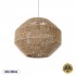 GloboStar® CAYMAN 00522 Boho Κρεμαστό Φωτιστικό Οροφής Μονόφωτο 1 x E27 AC220-240V IP20 - Φ40 x Υ30cm - Μπεζ Λεπτό Σχοινί Τριχιά Πλέγμα - 5 Χρόνια Εγγύηση
