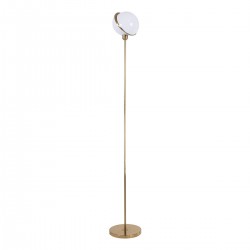 GloboStar® HUDSON 00500 Μοντέρνο Φωτιστικό Δαπέδου Μονόφωτο 1 x E27 Χρυσό Μεταλλικό Μπάλα Λευκό με Χρυσό D20 x H177cm