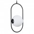 GloboStar® HAMBURG 00591 Μοντέρνο Κρεμαστό Φωτιστικό Οροφής Μονόφωτο 1 x E14 Μαύρο Μεταλλικό Γυάλινο Μπάλα Μ25 x Π20 x Υ50cm