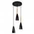 GloboStar® DILLON 00626 Μοντέρνο Κρεμαστό Φωτιστικό Οροφής Τρίφωτο 3 x E27 Μαύρο Μεταλλικό Καμπάνα Φ26 x Υ130cm