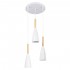 GloboStar® DILLON 00627 Μοντέρνο Κρεμαστό Φωτιστικό Οροφής Τρίφωτο 3 x E27 Λευκό Μεταλλικό Καμπάνα Φ26 x Υ130cm