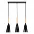 GloboStar® DILLON 00630 Μοντέρνο Κρεμαστό Φωτιστικό Οροφής Τρίφωτο 3 x E27 Μαύρο Μεταλλικό Καμπάνα Μ54 x Π14 x Υ130cm