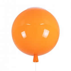 GloboStar® BALLOON 00650 Μοντέρνο Παιδικό Φωτιστικό Οροφής Μονόφωτο Πορτοκαλί Πλαστικό Μπάλα Φ30 x Υ33cm