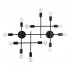 GloboStar® PIPING 00667-1 Vintage Industrial Φωτιστικό Οροφής Πολύφωτο Μαύρο Μεταλλικό Πλέγμα Μ78.5 x Π9.5 x Υ64cm