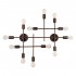 GloboStar® PIPING 00668-1 Vintage Industrial Φωτιστικό Οροφής Πολύφωτο Χάλκινο Μεταλλικό Πλέγμα Μ78.5 x Π9.5 x Υ64cm