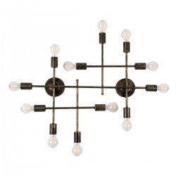 GloboStar® PIPING 00669-1 Vintage Industrial Φωτιστικό Οροφής Πολύφωτο Μπρούτζινο Μεταλλικό Πλέγμα Μ78.5 x Π9.5 x Υ64cm