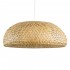 GloboStar® SAN TROPEZ 00674 Vintage Κρεμαστό Φωτιστικό Οροφής Μονόφωτο 1 x E27 Καφέ Ξύλινο Μπαμπού Φ80 x Υ28cm