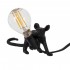 GloboStar® MOUSE 00675 Vintage Επιτραπέζιο Φωτιστικό Πορτατίφ Λαμπατέρ Μονόφωτο με Ντουί 1 x E14 AC 230V Μαύρο Πλαστικό Μ13 x Π4 x Υ7cm