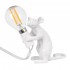 GloboStar® MOUSE 00679 Vintage Επιτραπέζιο Φωτιστικό Πορτατίφ Λαμπατέρ Μονόφωτο με Ντουί 1 x E14 AC 230V Λευκό Πλαστικό Μ12 x Π4 x Υ10cm
