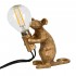 GloboStar® MOUSE 00680 Vintage Επιτραπέζιο Φωτιστικό Πορτατίφ Λαμπατέρ Μονόφωτο με Ντουί 1 x E14 AC 230V Χρυσό Πλαστικό Μ12 x Π4 x Υ10cm