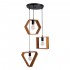 GloboStar® ELISE 00685 Μοντέρνο Κρεμαστό Φωτιστικό Οροφής Τρίφωτο 3 x E27 Σκούρο Καφέ Μεταλλικό Ξύλινο Δρυς Ράγα Φ55 x Υ130cm