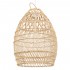 GloboStar® TAHITI 00710 Vintage Κρεμαστό Φωτιστικό Οροφής Μονόφωτο 1 x E27 Μπεζ Ξύλινο Μπαμπού Φ38 x Y50cm