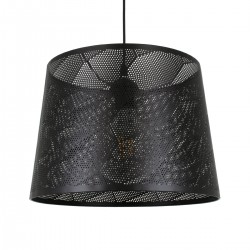 GloboStar® SPARKLE 00733 Μοντέρνο Κρεμαστό Φωτιστικό Οροφής Μονόφωτο 1 x E27 Μαύρο Μεταλλικό Πλέγμα Φ35 x Y26cm