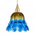 GloboStar® SACHA 00735 Vintage Κρεμαστό Φωτιστικό Οροφής Μονόφωτο 1 x E27 Γυάλινο Πολύχρωμο Καμπάνα Φ15 x Υ18cm