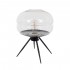 GloboStar® JAVAN 00736 Μοντέρνο Επιτραπέζιο Φωτιστικό Πορτατίφ Λαμπατέρ Μονόφωτο Διάφανο Γυάλινο Μαύρο Μεταλλικό Φ30 x Υ19cm