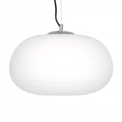 GloboStar® FREYA 00747 Μοντέρνο Κρεμαστό Φωτιστικό Οροφής Μονόφωτο 1 x E27 Λευκό Γυάλινο Φ34 x Υ23cm