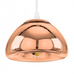 GloboStar® CRISTIN 00758 Μοντέρνο Κρεμαστό Φωτιστικό Οροφής Μονόφωτο 1 x G4 AC 230V Χάλκινο Γυάλινο Φ18 x Υ13cm