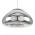 GloboStar® CRISTIN 00759 Μοντέρνο Κρεμαστό Φωτιστικό Οροφής Μονόφωτο 1 x E27 Ασημί Νίκελ Γυάλινο Φ30 x Υ19cm