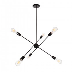 GloboStar® ZANE 00784 Μοντέρνο Φωτιστικό Οροφής Πολύφωτο Μαύρο Μεταλλικό Ράγα Φ70 x Y100cm