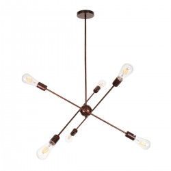 GloboStar® ZANE 00785 Μοντέρνο Φωτιστικό Οροφής Πολύφωτο Χάλκινο Μεταλλικό Ράγα Φ70 x Y100cm