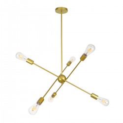 GloboStar® ZANE 00786 Μοντέρνο Φωτιστικό Οροφής Πολύφωτο Χρυσό Μεταλλικό Ράγα Φ70 x Y100cm