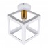 GloboStar® CUBE 00800 Μοντέρνο Φωτιστικό Οροφής Μονόφωτο Λευκό Μεταλλικό Πλέγμα Φ25 x Y25cm