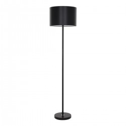 GloboStar® ASHLEY 00822 Μοντέρνο Φωτιστικό Δαπέδου Μονόφωτο 1 x E27 Μαύρο Μεταλλικό Καμπάνα με Μαύρο Ύφασμα & Μαύρη Βάση D35 x H145cm