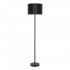 GloboStar® ASHLEY 00822 Μοντέρνο Φωτιστικό Δαπέδου Μονόφωτο 1 x E27 Μαύρο Μεταλλικό Καμπάνα με Μαύρο Ύφασμα & Μαύρη Βάση D35 x H145cm
