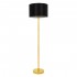 GloboStar® ASHLEY 00825 Μοντέρνο Φωτιστικό Δαπέδου Μονόφωτο 1 x E27 Χρυσό Μεταλλικό Καμπάνα με Μαύρο Ύφασμα & Χρυσή Βάση D40 x H148cm