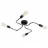 GloboStar® LIBERTA 00838 Μοντέρνο Φωτιστικό Οροφής Πολύφωτο Μαύρο Μεταλλικό Μ44.5 x Π44.5 x Υ12cm