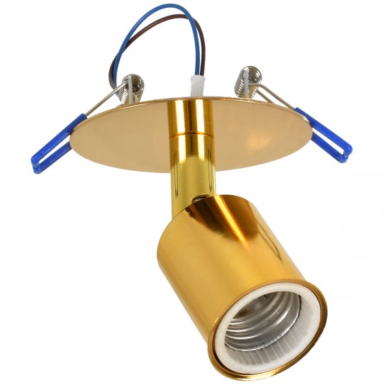 GloboStar® SARA 00851 Μοντέρνο Χωνευτό Φωτιστικό Οροφής / Τοίχου Μονόφωτο 1xE27 Μεταλλικό Χρυσό Φ8 x Υ8.5cm