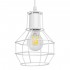 GloboStar® CAGE 00867 Vintage Industrial Κρεμαστό Φωτιστικό Οροφής Μονόφωτο 1 x E27 Λευκό Μεταλλικό Πλέγμα Φ15 x Y22cm