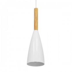 GloboStar® DILLON 00876 Μοντέρνο Κρεμαστό Φωτιστικό Οροφής Μονόφωτο 1 x E27 Λευκό Μεταλλικό Καμπάνα Φ11 x Υ36cm