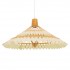 GloboStar® VENTALIA 00896 Vintage Κρεμαστό Φωτιστικό Οροφής Μονόφωτο 1 x E27 Καφέ Ξύλινο Μπαμπού Φ60 x Y30cm