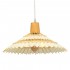 GloboStar® VENTALIA 00897 Vintage Κρεμαστό Φωτιστικό Οροφής Μονόφωτο 1 x E27 Μπεζ Ξύλινο Μπαμπού Φ40 x Y22cm
