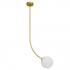 GloboStar® DRIZZLE 00921 Μοντέρνο Φωτιστικό Οροφής Μονόφωτο Χρυσό 100cm με Λευκό Ματ Γυαλί Φ15 x Y100cm