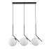 GloboStar® MONROE 00954 Μοντέρνο Κρεμαστό Φωτιστικό Οροφής Τρίφωτο 3 x E27 Μαύρο - Λευκό Μεταλλικό Μπάλα Μ74 x Π25 x Υ50cm