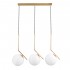 GloboStar® MONROE 00955 Μοντέρνο Κρεμαστό Φωτιστικό Οροφής Τρίφωτο 3 x E27 Χρυσό - Λευκό Μεταλλικό Μπάλα Μ74 x Π25 x Υ50cm