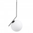 GloboStar® MONROE 00957 Μοντέρνο Κρεμαστό Φωτιστικό Οροφής Μονόφωτο 1 x E27 Μαύρο - Λευκό Μεταλλικό Μπάλα Φ30 x Υ75cm
