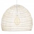 GloboStar® MALIBU 00965 Vintage Κρεμαστό Φωτιστικό Οροφής Μονόφωτο 1 x E27 Λευκό Ξύλινο Μπαμπού Φ100 x Y86cm
