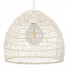 GloboStar® MALIBU 00968 Vintage Κρεμαστό Φωτιστικό Οροφής Μονόφωτο 1 x E27 Λευκό Ξύλινο Μπαμπού Φ40 x Y35cm