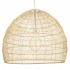 GloboStar® MALIBU 00974 Vintage Κρεμαστό Φωτιστικό Οροφής Μονόφωτο 1 x E27 Μπεζ Ξύλινο Μπαμπού Φ100 x Y86cm