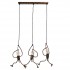 GloboStar® LITTLE MAN 00979 SET Μοντέρνο Κρεμαστό Φωτιστικό Οροφής Τρίφωτο 3 x E27 Καφέ Σκουριά Μεταλλικό Μ70 x Π10 x Υ105cm