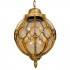 GloboStar® ETOILE 00987 Vintage Industrial Κρεμαστό Φωτιστικό Οροφής Μονόφωτο 1 x E27 Μπρονζέ Χρυσό Μεταλλικό Πλέγμα με Μελί Γυαλί Φ28 x Υ38cm