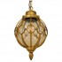 GloboStar® ETOILE 00988 Vintage Industrial Κρεμαστό Φωτιστικό Οροφής Μονόφωτο 1 x E27 Μπρονζέ Χρυσό Μεταλλικό Πλέγμα με Μελί Γυαλί Φ18 x Υ27cm