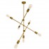 GloboStar® ESTHER 00993 Μοντέρνο Industrial Φωτιστικό Οροφής Πολύφωτο 7 x E27 Χρυσό Μεταλλικό Φ75 x Υ88cm