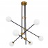 GloboStar® VELVET 00994 Μοντέρνο Industrial Φωτιστικό Οροφής Πολύφωτο 6 x G9 Μαύρο - Χρυσό Μεταλλικό Φ80 x Y85cm