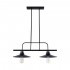 GloboStar® REGAL 01007 Vintage Industrial Φωτιστικό Οροφής Δίφωτο 2 x E27 Μαύρο Μεταλλικό Ράγα Μ67 x Π26 x Υ85cm