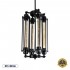 GloboStar® TUBING 01013 Vintage Industrial Κρεμαστό Φωτιστικό Οροφής Πολύφωτο 4 x E27 AC220-240V - Φ27 x Υ47cm - Μαύρο Μεταλλικό Πλέγμα - 5 Χρόνια Εγγύηση