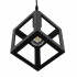 GloboStar® CUBE 01015 Μοντέρνο Κρεμαστό Φωτιστικό Οροφής Μονόφωτο Μαύρο Μεταλλικό Πλέγμα Φ25 x Y25cm